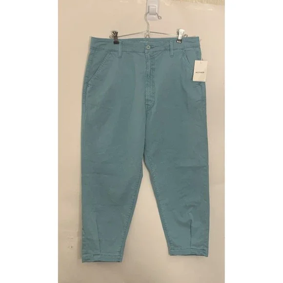 Mother The Catch All Prep Ankle Crop Womens 32 Nile Blue Pants Killing Time NWT